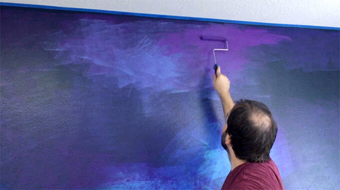How To Paint A Galaxy Wall Mural In A Spaceship Themed