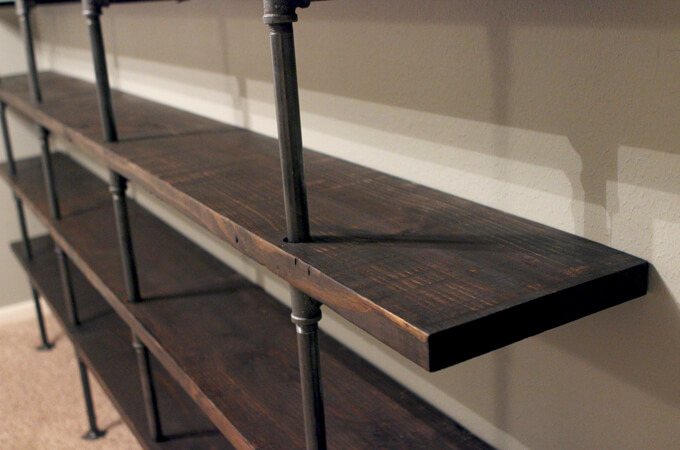 Diy Pipe Shelves Industrial Bookshelf Gray House Studio