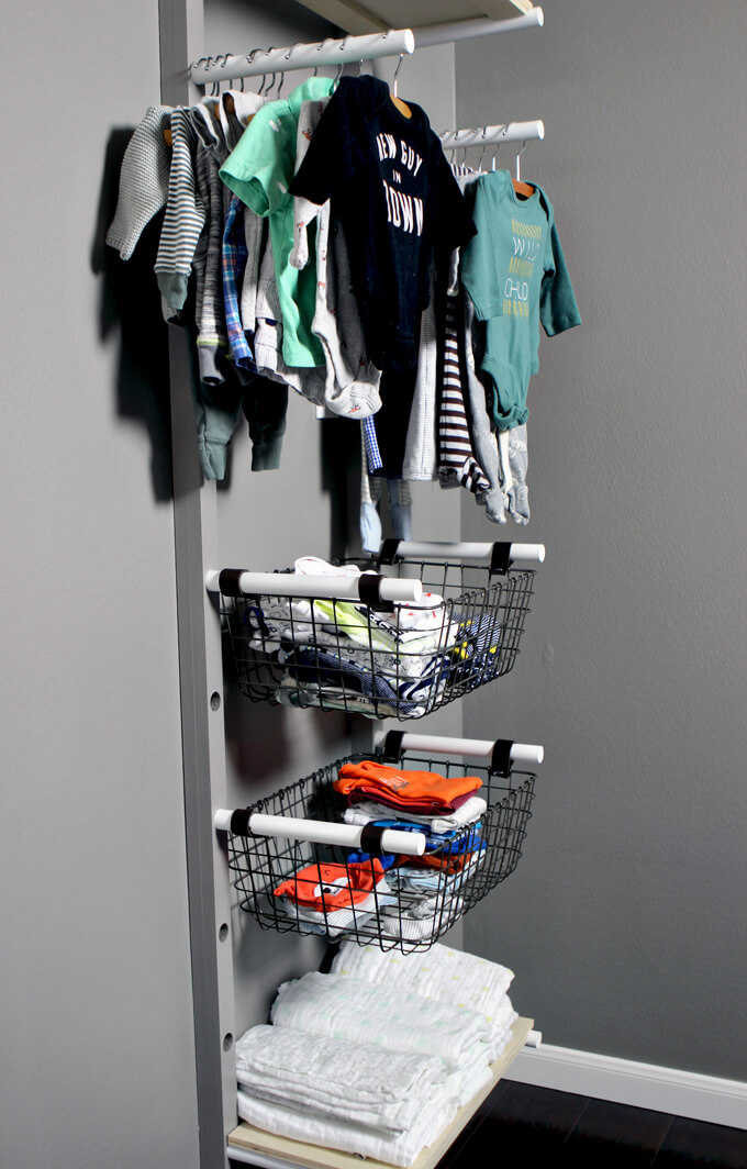 Kids Clothing Rack with Bottom Storage Shelf