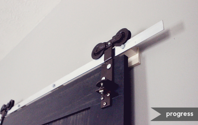 Wood Barn Door Bathroom Door Before