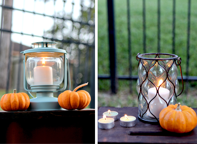 Fall Party Details - Lanterns & pumpkins