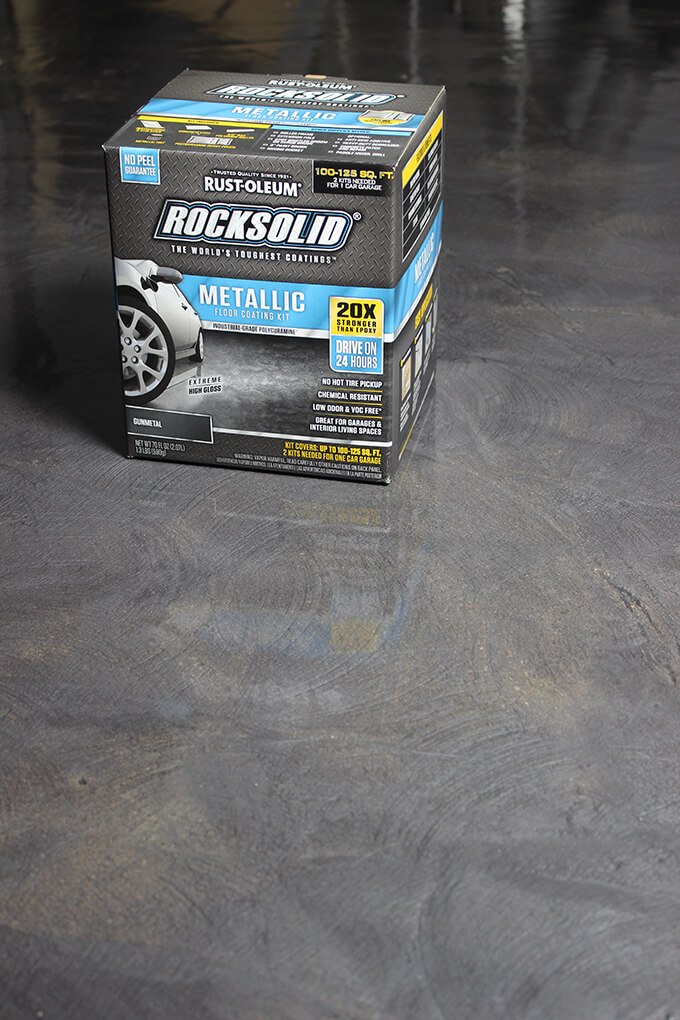 Make your garage floors beautiful and easy to clean with this comprehensive tutorial with video showing how to repair a concrete slap and apply the Rust-Oleum RockSolid Garage Floor Coating.