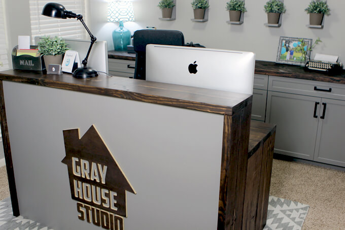 Two Level Desk Diy With Free Plans, How To Build A Receptionist Desk