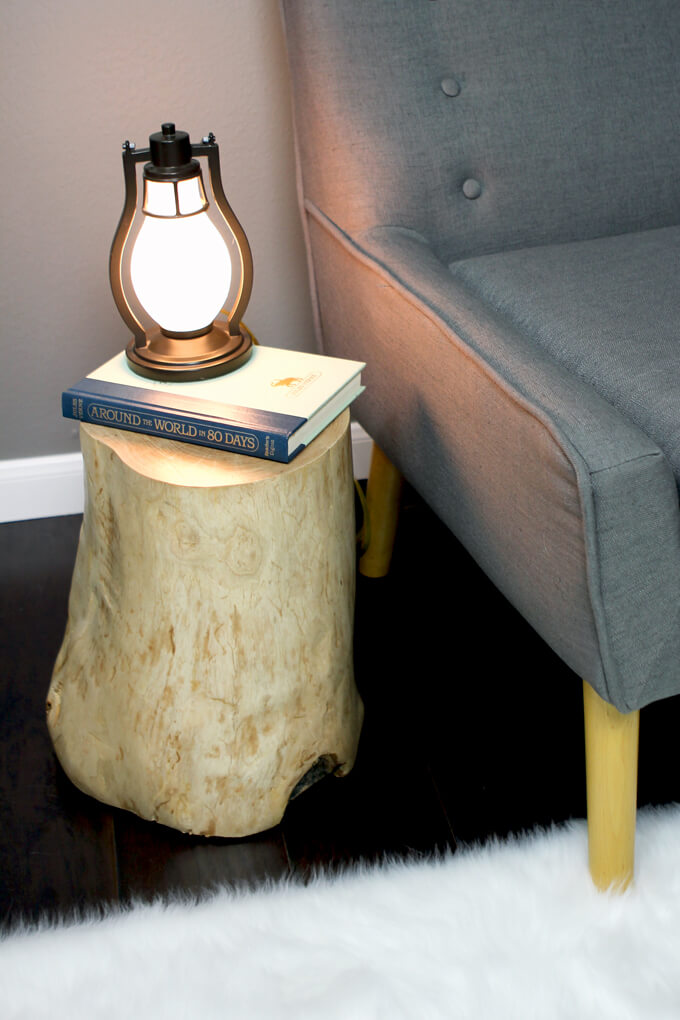 DIY Stump Side Table