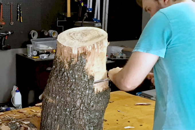 DIY Log Side Table