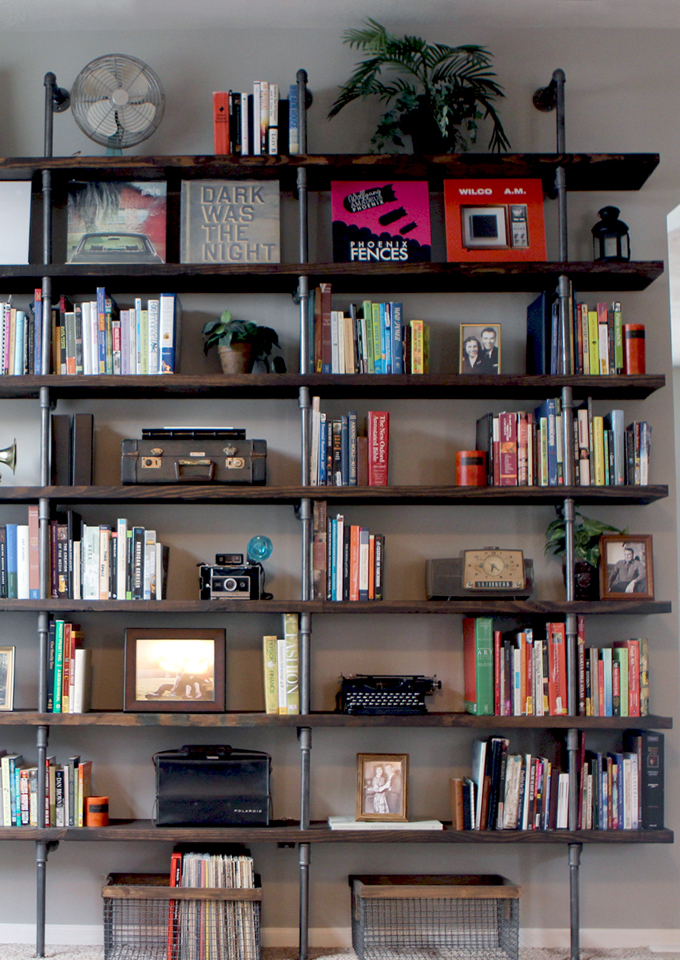 Diy Pipe Shelves Industrial Bookshelf Gray House Studio