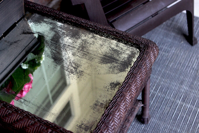 DIY Distressed Mirror Table Top Gray House Studio