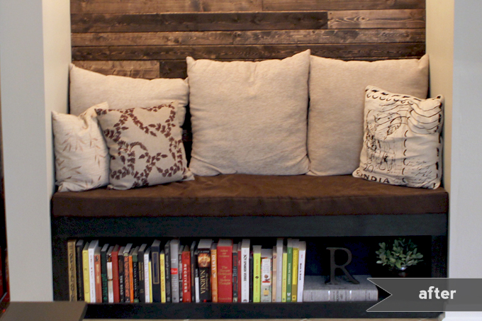 Reading Nook with Wood Plank Wall