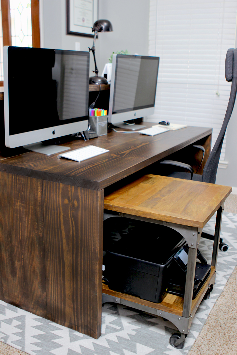 Industrial Home Office Organization Rolling Printer Stand