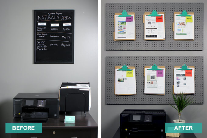 Office Pegboard Organization