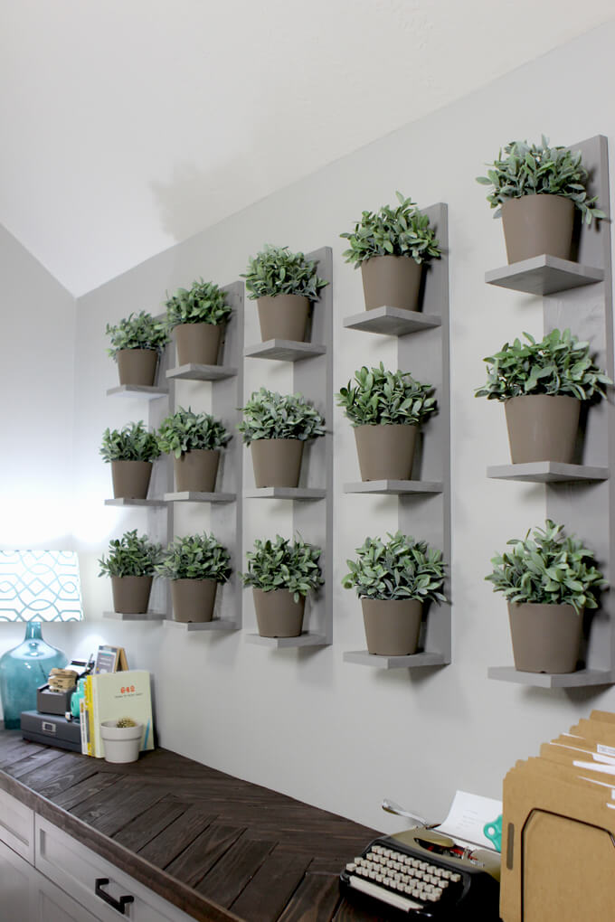 Wall-Mounted Plant Shelves