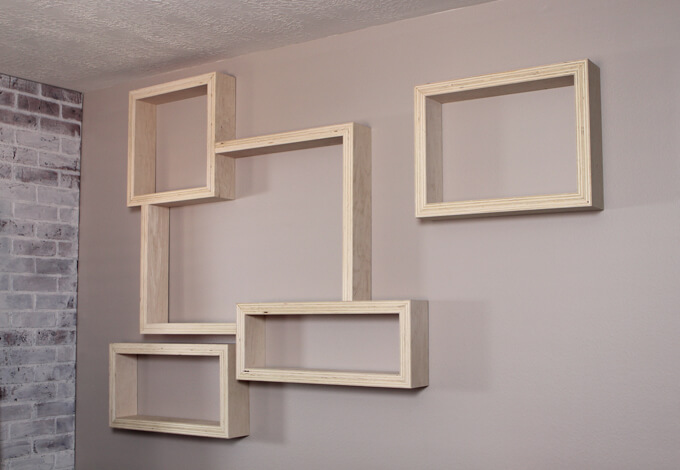 Plywood Shelves with an Exposed Edge