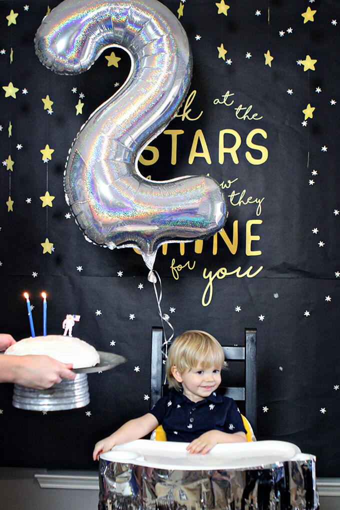 Space Themed 2nd Birthday Party Photo Booth by Gray House Studio