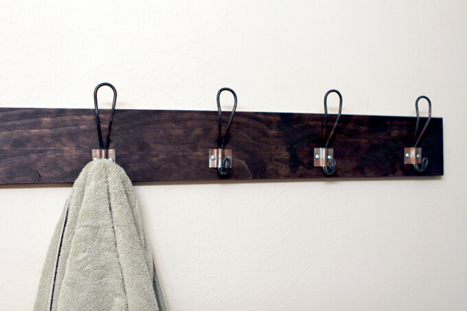 DIY Metal Hook Towel Rack