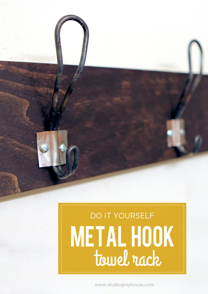 DIY Metal Hook Towel Rack