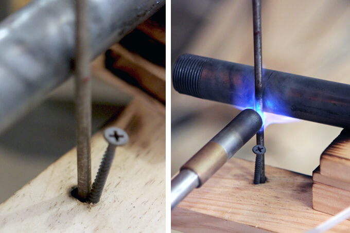 DIY Metal Hook Towel Rack