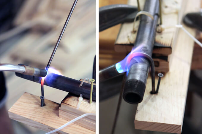 DIY Metal Hook Towel Rack