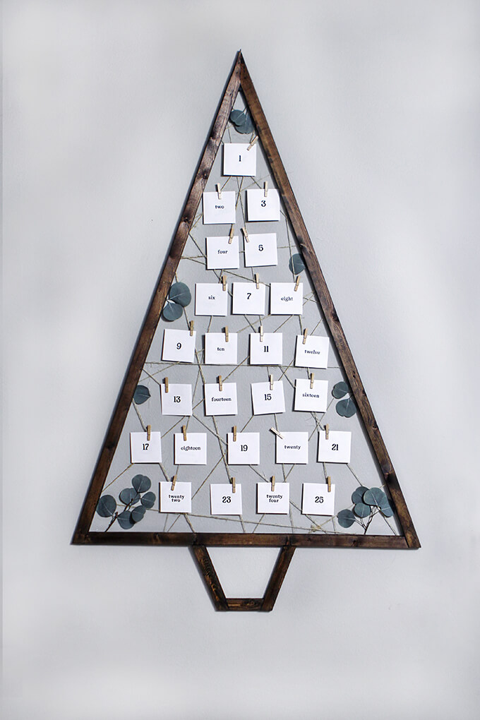 Wooden Christmas Tree Advent Calendar DIY