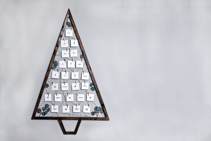 Wooden Christmas Tree Advent Calendar DIY