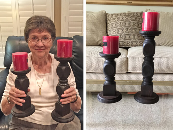 Wood Candle Holders DIY made from Spindles