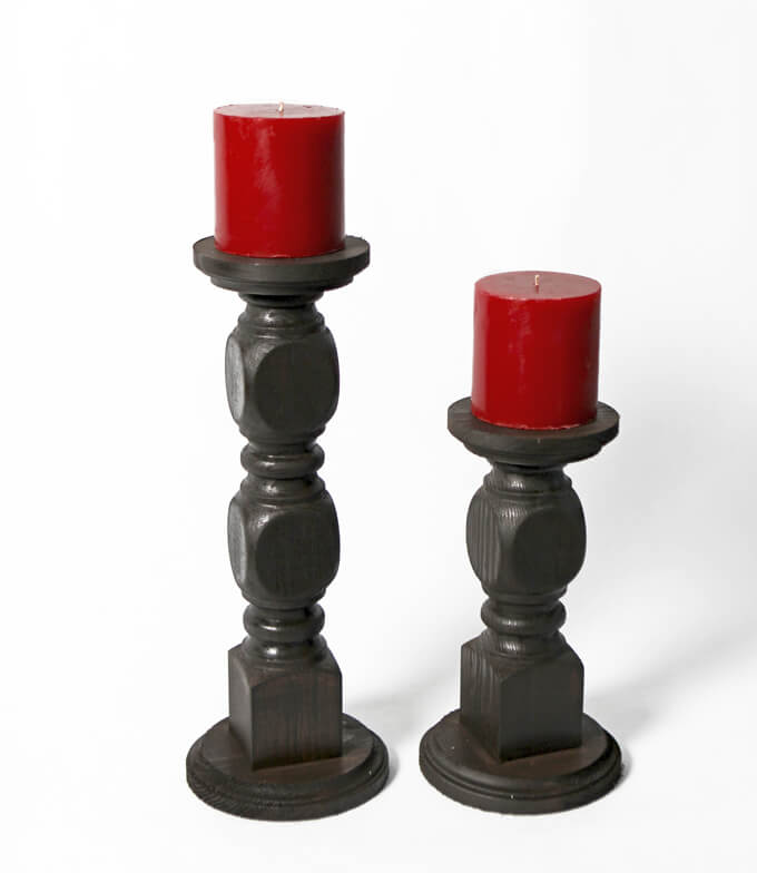 Wood Candle Holders DIY made from SpindlesY