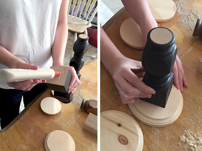 Wood Candle Holders DIY made from Spindles