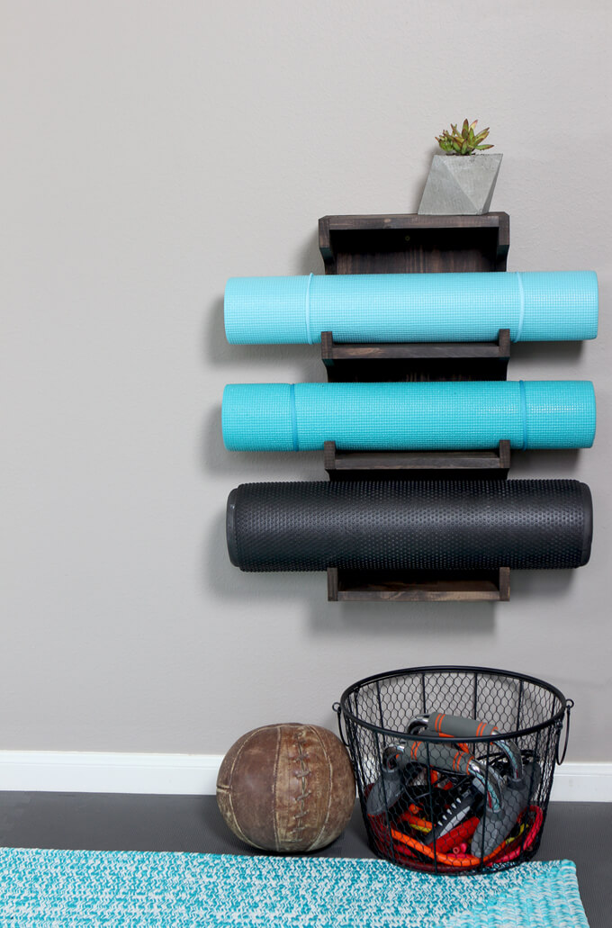 Yoga Mat Holder, Studio Gym Storage, Personalized Mat Rack, Custom